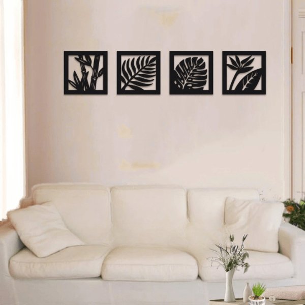 4 Frames Set Wooden Wall Decoration - Decorify