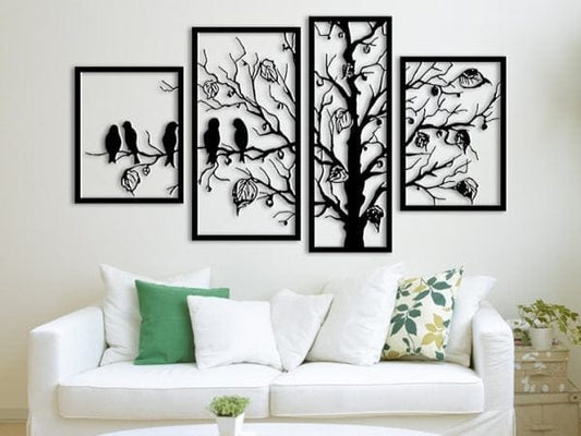 4 Pec In Set Tree Art Wall Decoration - Decorify